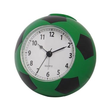 Imagem de Baoblaze Relógio de mesa despertador em formato de bola de futebol, fofo, portátil, criativo, prático, com movimento silencioso, decoração para casa, presente, Verde