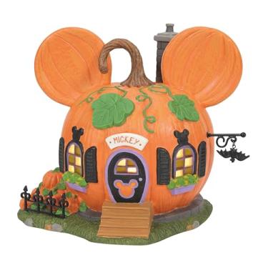 Imagem de Department 56 Disney Village Halloween Mickey Mouse Pumpkintown House Edifício iluminado, 14 cm, multicolorido