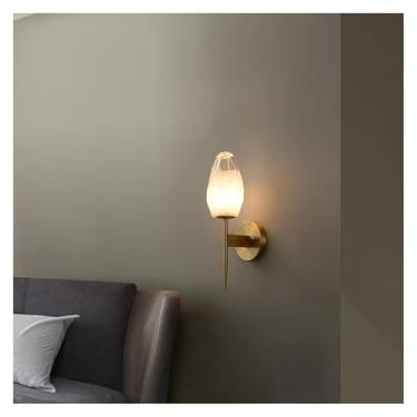 Imagem de Luminária de parede de luxo, luminária de parede em latão com diamante, abajur de vidro, luz para quarto, decoração interna, corredor de hotel, luz de cabeceira, luminária de parede, lustre