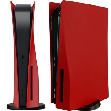 Imagem de PS5 Console Replacement Shell, Megadream Hard ABS Shockproof Anti-Scratch Dustproof PS5 Console Case Cover Replacement Plate Shell for PS5 Console Disc Edition - Red