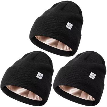 Imagem de Gorro ZUPPAD, forrado de cetim, malha de inverno, macio e quente, paco