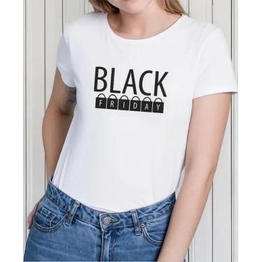 Imagem de Camiseta Camisa Algodão  Feminina Masculina Uniforme Black Friday Para