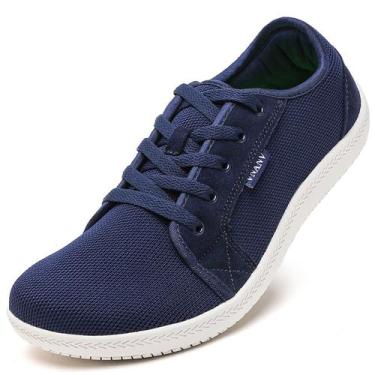 Imagem de Sapatos Barefoot VNANV Wide Toe Minimalist para homens azul/brancos