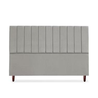 Imagem de Cabeceira De Casal King Carla 195 cm Sem Frame Suede Cinza Claro - Tif