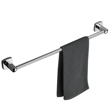 Imagem de DSeenLeap Toalheiro de barra com perfuração para instalação na parede, toalheiro de aço inoxidável, 50 cm/60 cm, barra única, multifuncional, para casa de banho, chuveiro, cozinha (multicolor, 50 cm)