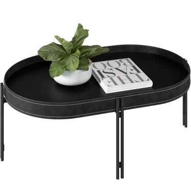 Imagem de Mesa de Centro Decorativo Para Sala de Estar Industrial Nord L05 Preto - Lyam Decor