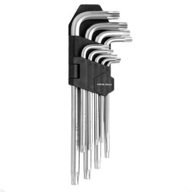 Imagem de Jogo de Chaves Perfil Torx com Guia 9 pçs CrV R010062 - Riosul Tools