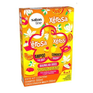 Imagem de Salon Line Kit Xerosa Shampoo 300ml + Creme 200ml 4 em 1 Baunilha Doce