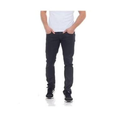 Imagem de Calça Jeans Masculina Preta Resinada Slim Moda Casual.-Masculino