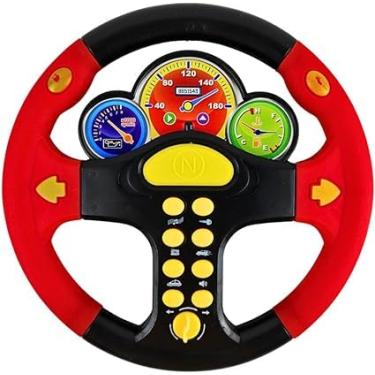 Imagem de Musical Infantil Volante Interativo com Luzes LED, 8 Botões, 360 Graus de Rotação, Painel com Velocímetro e Indicadores para Crianças