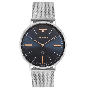 Imagem de Relógio Technos Slim 2025LUE/1A Prata Masculino-Masculino
