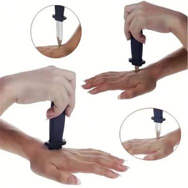 Imagem de Faca falsa retrátil, facas retráteis, faca de plástico retrátil, faca mágica de mordaça, punhal falso, truque de lâmina de desaparecimento, truque de palheta de fantasia para festa do dia da