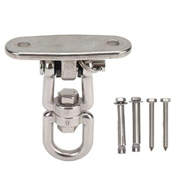 Imagem de Kit de suspensão de rede Hardware Gancho giratório de 360 ​​graus para cadeira de teto Yoga 304 Aço inoxidável resistente à ferrugem para uso interno externo para varandas,