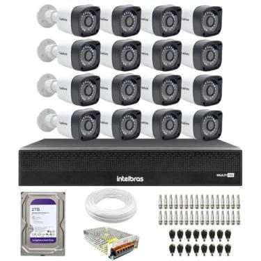Imagem de Kit 16 Câmeras Tudo Forte TF 2020 B Full HD 1080p Bullet Visão Noturna 20M Proteção IP66 + DVR Gravador Intelbras MHDX 1116-C 16 Canais + HD Interno 2TB