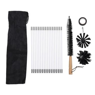 Imagem de Zerodis Kit de Limpeza de Ventilação, Escova de Fiapos Flexível Com Acessório de Broca Escovas de chaminé de Lareira Hastes de Extensão Escova de (Preto)
