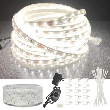 Imagem de RYGDENG Fita De Led Para Áreas Externas 32,8 Pés, À Prova D'Água, 600 12 V, Corda Flexível, Branca, Regulável Quarto, Cozinha, Natal