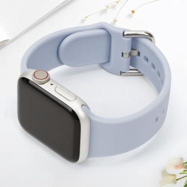 Imagem de Pulseira esportiva de silicone ajustável para smartwatch, macia, impermeável, compatível com vários relógios inteligentes (azul celeste, 41)