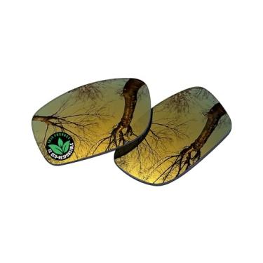 Imagem de Raydi Lentes de reposição de policarbonato para óculos de sol quadrados RayBan RB4057 - Flare Gold Mirror - Polarizadas