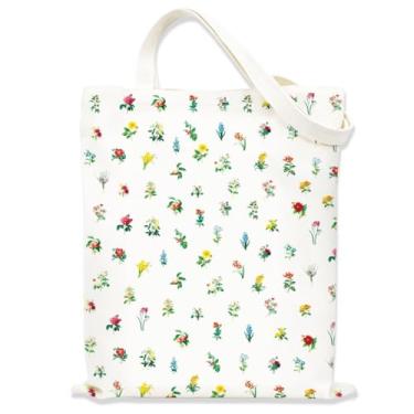 Imagem de Sacolas femininas de lona impressa, sacolas de compras de lona, bolsa de compras reutilizável para viagens, compras, trabalho, academia, retrô, florida