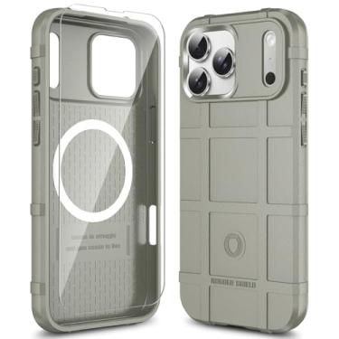 Imagem de LABILUS Capa protetora tática resistente ao desgaste magnética resistente a quedas de 2,4 m Rugged Shield para MagSafe compatível com iPhone 17 Pro Max (6,9 polegadas) - argila clara