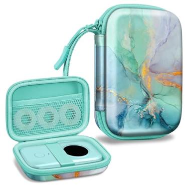 Imagem de Fintie Capa protetora para Phomemo D30 D35, NELKO P21, NIIMBOT D11 Label Maker – Suporte portátil para impressora de etiquetas Bluetooth, estojo rígido à prova de choque com bolso de malha, mármore