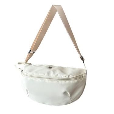 Imagem de Pochete feminina bolsa tiracolo ajustável casual bolsa de cintura moderna bolsa de peito bolsa de cintura para viagens, Branco, Medium, Bolsa de ombro clássica