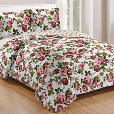 Imagem de Kit Cobre Leito Colcha Mix Queen Estampado 3 Peças - Helena