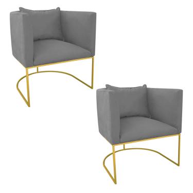 Imagem de KIT 02 POLTRONAS PAOLA SUEDE GRAFITE BAS