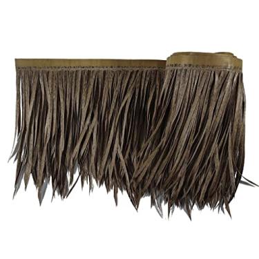 Imagem de Rolo de palha de palmeira telha de palha artificial mexicana corredor de palha, então tenha 10 anos de vida, telhado de palha para decoração de parede Tiki Bar jardim pátio gazebos (amarelo a, 0,5 x 6