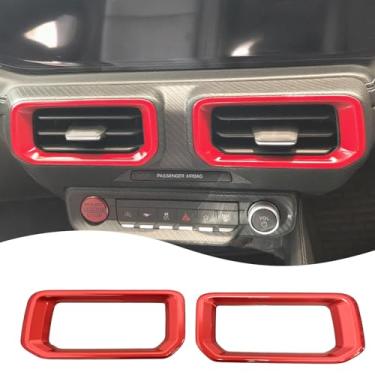 Imagem de Capa de painel de acabamento de ventilação A/C, para Ford Mustang 2024 2025 2026 - ABS Wine Red Dashboard AC Air Vent Outlet Sport Interior Trim Accessories (forma A)