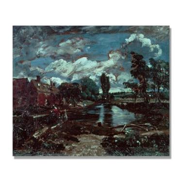 Imagem de NHLDZYH Arte de parede John Constable (paisagem 7), pôster de pinturas famosas, decoração de parede com impressão de imagem retrô romantismo. Apenas tela 60 x 72 cm - 23,6 x 28,3 pol