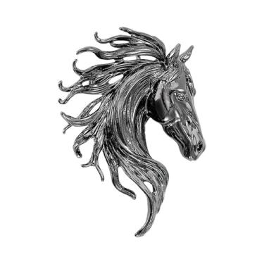 Imagem de Dreuyet Broche de cavalo traje de corrida de cavalos broche de lapela para mulheres homens strass ouro antigo cavalo animal broche roupas acessórios joias, Middle, Latão, Sem Pedra Preciosa