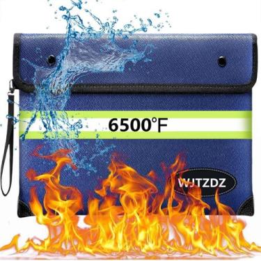 Imagem de Bolsa de dinheiro à prova de fogo WJTZDZ atualizada a 6500 F com zíper