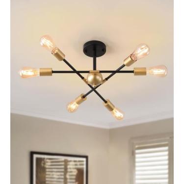 Imagem de Luz de teto MEIXISUE Sputnik 6-Light Black Gold 28cm W