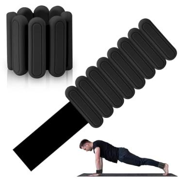 Imagem de Pesos de tornozelo de pulso, pesos de treino ajustáveis (2 por conjunto de 500 g cada) para mulheres e homens, pesos de pulso para ioga, pilates, movimento, caminhada, caminhada, aeróbica (preto)