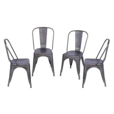 Imagem de Kit 04 Cadeiras Boxbit Titan Tolix Estrutura em Aço Pintura Epoxi Bron