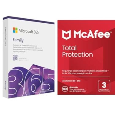 Imagem de Microsoft 365 Family (12 meses) até 6 usuários + McAfee Total Protection | 3 dispositivos