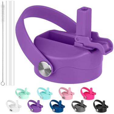 Imagem de Diumepo Tampa de canudo para garrafas de água de boca larga Hydroflask, tampa de proteção contra poeira com canudo para Hydro Flask 12/16/18/20/32/1,134 g, garrafa de água esportiva, acessórios de