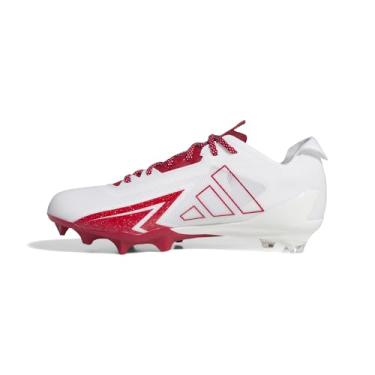 Imagem de adidas Tênis masculino de futebol americano Adizero Electric, Branco/Team Power Vermelho/Branco, 39