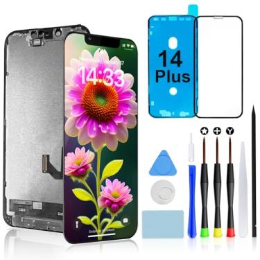 Imagem de Brinonac Kit de substituição de tela para iPhone 14 Plus, tela LCD Full HD Retina de 6,7 polegadas, conjunto de montagem de digitalizador de tela sensível ao toque COF com ferramentas de reparo