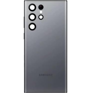 Imagem de ABUSVEX Substituição de vidro traseiro original Galaxy S22 Ultra para todas as operadoras com adesivo de moldura de câmera pré-instalado e ferramenta de reparo (grafite)