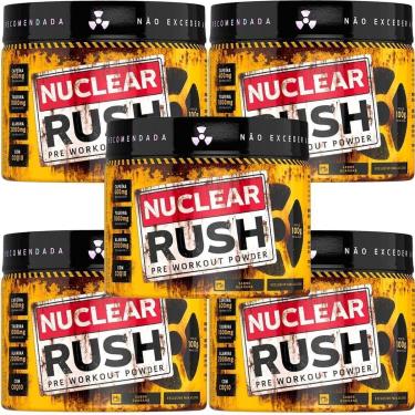 Imagem de Kit 5X Nuclear Rush Pre Workut Powder - 100g Guaraná - BodyAction-Masculino