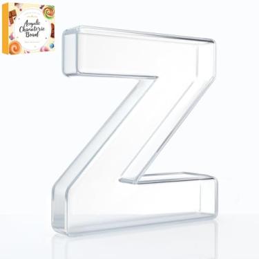 Imagem de Bandeja preenchível com letras de charcutaria acrílica de 25,4 cm, pratos de servir reutilizáveis em formato de número do alfabeto para tábua de charcutaria, frutas, doces, bolos, decoração de festa