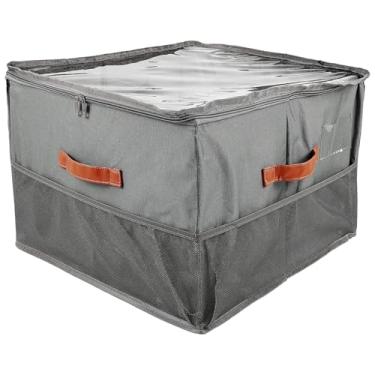 Imagem de Organizador de sapatos para armário, 43 x 43 x 31 cm, 16 compartimentos e pode armazenar de 8 a 12 pares de sapatos com alças e capa de zíper transparente, para quarto, entrada, armário