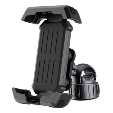Imagem de BytyTang Premium Motorcycle Phone Mount with Anti-Shake Silicone Shock Absorber, 360° Rotation, Four-Corner Protection, One-Click Lock System, Tool-Free Installation for Bikes and Scooters