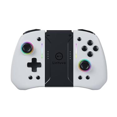 Imagem de Controle para Nintendo Switch sem Fio Hall Effect Joystick, Controle sem Fio para Nintendo Switch OLED, KS42 PLUS (Branco)