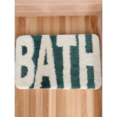 Imagem de Tapetes de banheiro luxuosos de chenille 76 x 50 cm, tapete de banho felpudo extra macio e absorvente, lavável na máquina, tapete de pelúcia antiderrapante para banheira, chuveiro e piso, acessórios