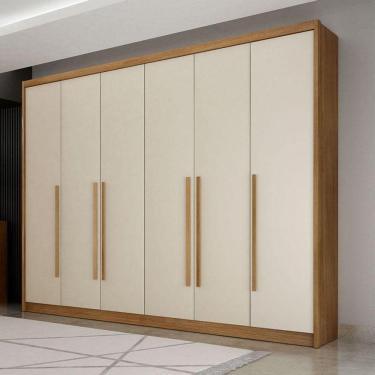 Imagem de Guarda Roupa Casal Ambiente Bragança 6 Portas 6 Gavetas Cumaru 25 Fendi - Novo Horizonte
