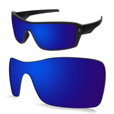 Imagem de Biyxpiv Lentes de substituição de 1,5 mm compatíveis com óculos de sol Oakley Ridgeline OO9419, antirriscos, Espelhado azul escuro
