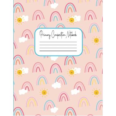 Imagem de Primary Composition Notebook: Primary Story Journal with Dashed Midline and Picture Space - Learn to Write and Draw Story Paper Journal Grades k-2 - - Rainbow Pattern Large 8.5 x 11 (120 pages)